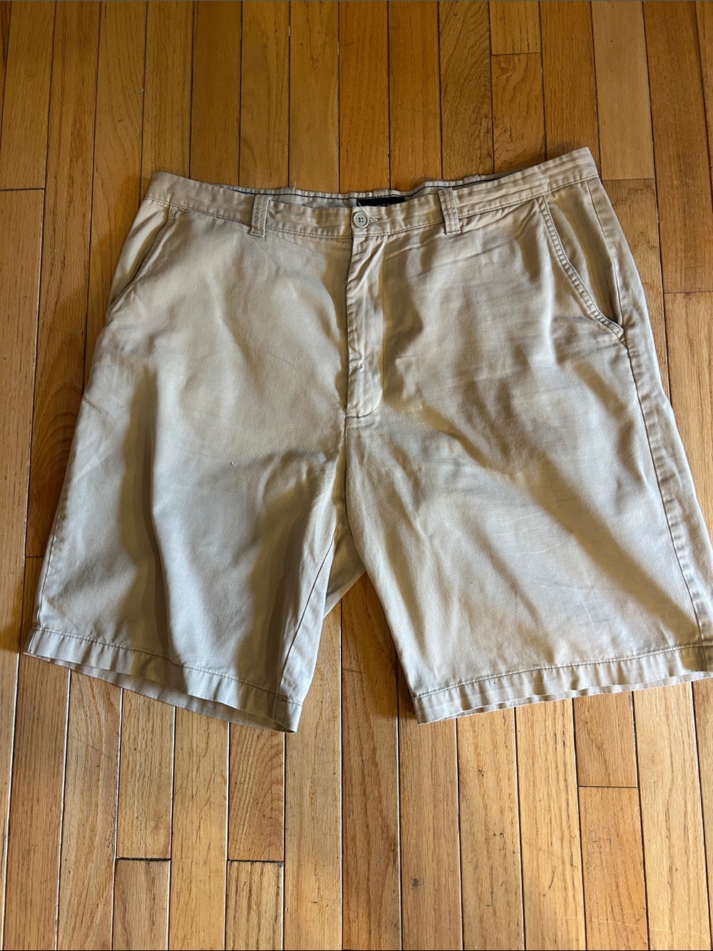 St. John's Bay Beige Flat-Front 100% Cotton Shorts